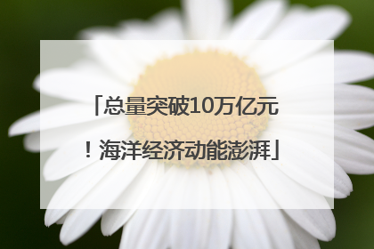 总量突破10万亿元！海洋经济动能澎湃