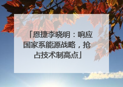 恩捷李晓明：响应国家系能源战略，抢占技术制高点