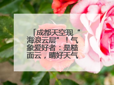 成都天空现“海浪云层”！气象爱好者：是糙面云，晴好天气将短暂上线