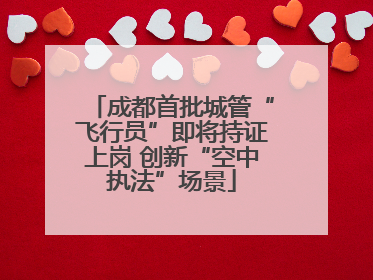 成都首批城管“飞行员”即将持证上岗 创新“空中执法”场景