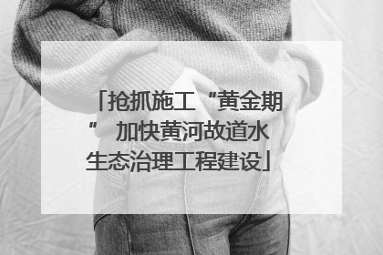 抢抓施工“黄金期” 加快黄河故道水生态治理工程建设
