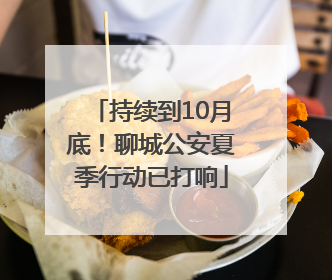 持续到10月底！聊城公安夏季行动已打响