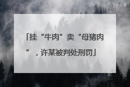挂“牛肉”卖“母猪肉”，许某被判处刑罚