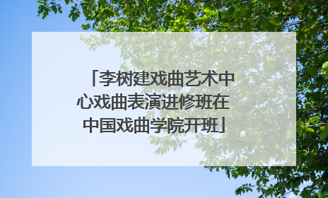 李树建戏曲艺术中心戏曲表演进修班在中国戏曲学院开班