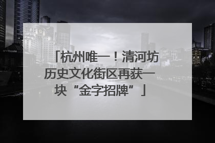 杭州唯一！清河坊历史文化街区再获一块“金字招牌”