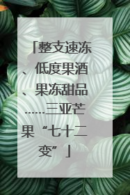整支速冻、低度果酒、果冻甜品……三亚芒果“七十二变”