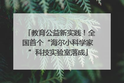 教育公益新实践！全国首个“海尔小科学家”科技实验室落成