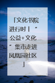 文化书院进行时丨“公益+文化”集市走进凤凰园社区