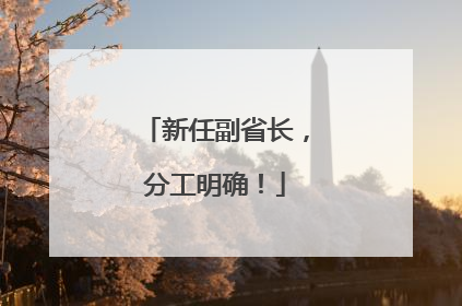 新任副省长，分工明确！