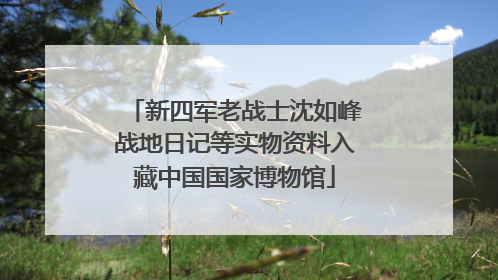 新四军老战士沈如峰战地日记等实物资料入藏中国国家博物馆