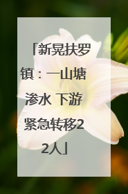新晃扶罗镇：一山塘渗水 下游紧急转移22人