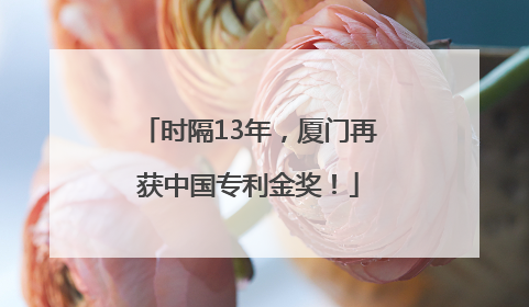 时隔13年，厦门再获中国专利金奖！