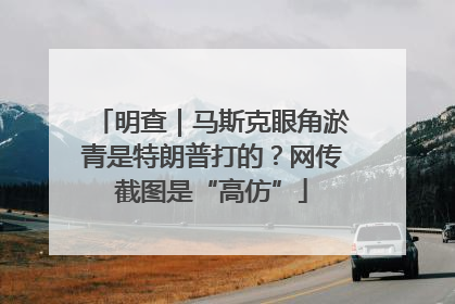明查｜马斯克眼角淤青是特朗普打的？网传截图是“高仿”