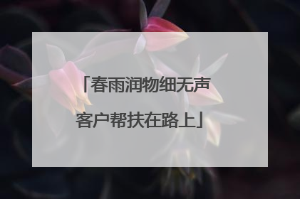 春雨润物细无声 客户帮扶在路上