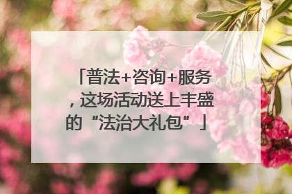 普法+咨询+服务，这场活动送上丰盛的“法治大礼包”