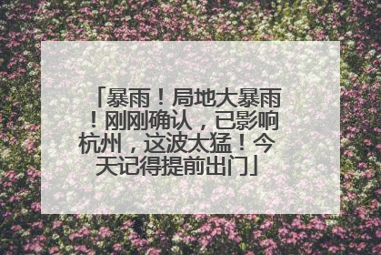 暴雨！局地大暴雨！刚刚确认，已影响杭州，这波太猛！今天记得提前出门