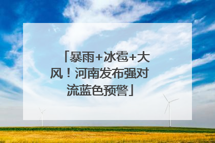 暴雨+冰雹+大风！河南发布强对流蓝色预警