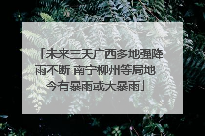 未来三天广西多地强降雨不断 南宁柳州等局地今有暴雨或大暴雨