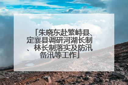 朱晓东赴繁峙县、定襄县调研河湖长制、林长制落实及防汛备汛等工作