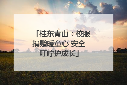 桂东青山：校服捐赠暖童心 安全叮咛护成长