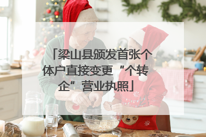 梁山县颁发首张个体户直接变更“个转企”营业执照