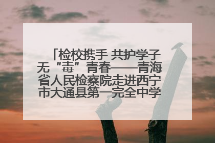 检校携手 共护学子无“毒”青春——青海省人民检察院走进西宁市大通县第一完全中学开展禁毒宣传侧记