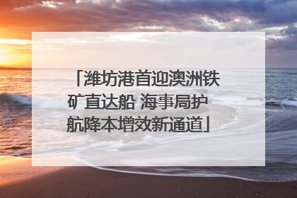 潍坊港首迎澳洲铁矿直达船 海事局护航降本增效新通道