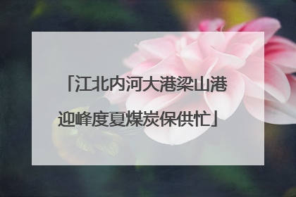 江北内河大港梁山港迎峰度夏煤炭保供忙