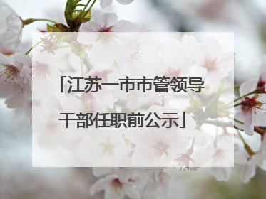 江苏一市市管领导干部任职前公示
