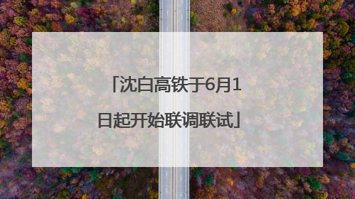 沈白高铁于6月1日起开始联调联试