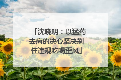 沈晓明：以猛药去疴的决心坚决刹住违规吃喝歪风