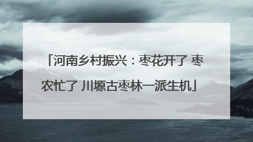 河南乡村振兴：枣花开了 枣农忙了 川塬古枣林一派生机