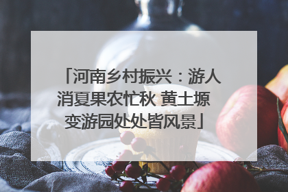 河南乡村振兴：游人消夏果农忙秋 黄土塬变游园处处皆风景