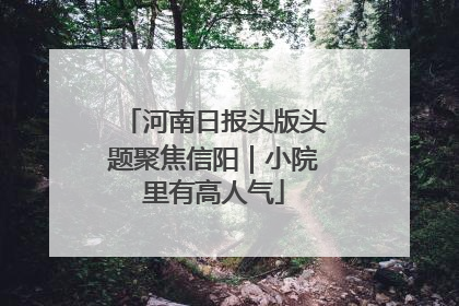 河南日报头版头题聚焦信阳｜小院里有高人气