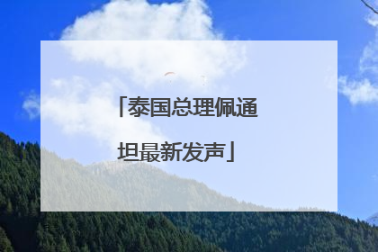 泰国总理佩通坦最新发声
