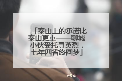泰山上的承诺比泰山更重——聊城小伙受托寻英烈，七年四省终圆梦