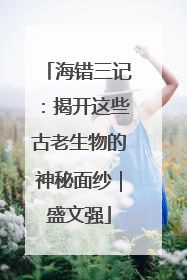 海错三记：揭开这些古老生物的神秘面纱｜盛文强