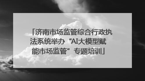 济南市场监管综合行政执法系统举办“AI大模型赋能市场监管”专题培训