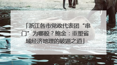 浙江各市党政代表团“串门”为哪般？鲍金：重塑省域经济地理的破题之道
