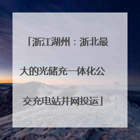 浙江湖州：浙北最大的光储充一体化公交充电站并网投运