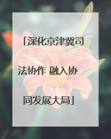深化京津冀司法协作 融入协同发展大局