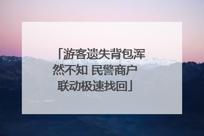 游客遗失背包浑然不知 民警商户联动极速找回