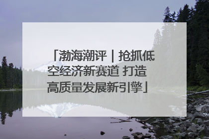 渤海潮评｜抢抓低空经济新赛道 打造高质量发展新引擎