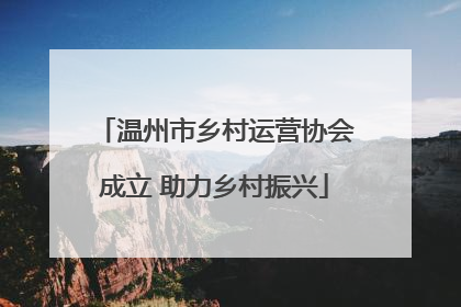 温州市乡村运营协会成立 助力乡村振兴