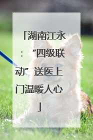 湖南江永：“四级联动”送医上门温暖人心