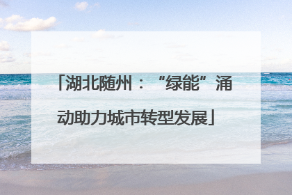 湖北随州：“绿能”涌动助力城市转型发展