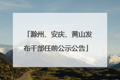 滁州、安庆、黄山发布干部任前公示公告