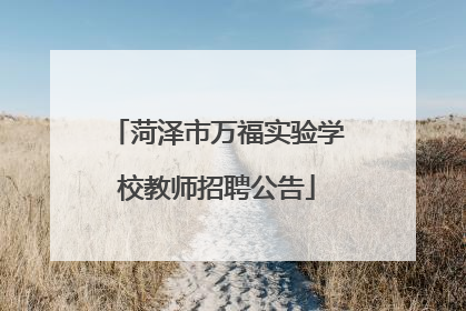 菏泽市万福实验学校教师招聘公告