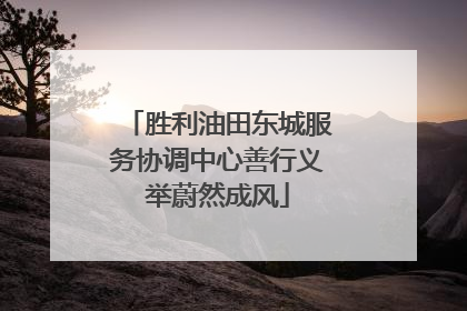 胜利油田东城服务协调中心善行义举蔚然成风