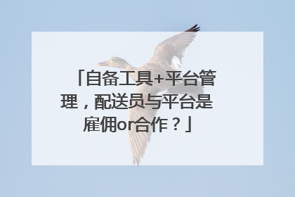 自备工具+平台管理，配送员与平台是雇佣or合作？